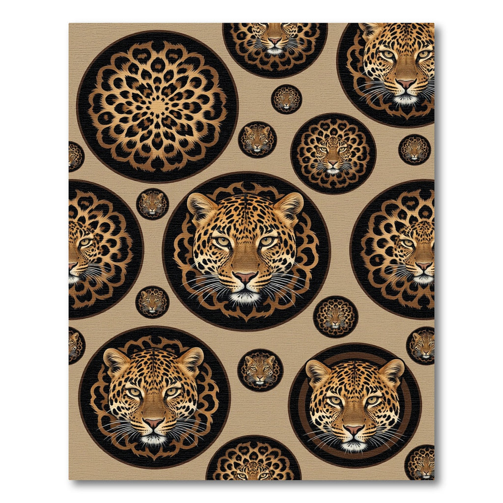 Golden Leopard Mandala Animal Spot Rug