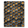 Modern Amber Gray Dimensional Hexagon Rug