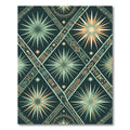 Teal Peach Sunburst Diamond Tribal Rug