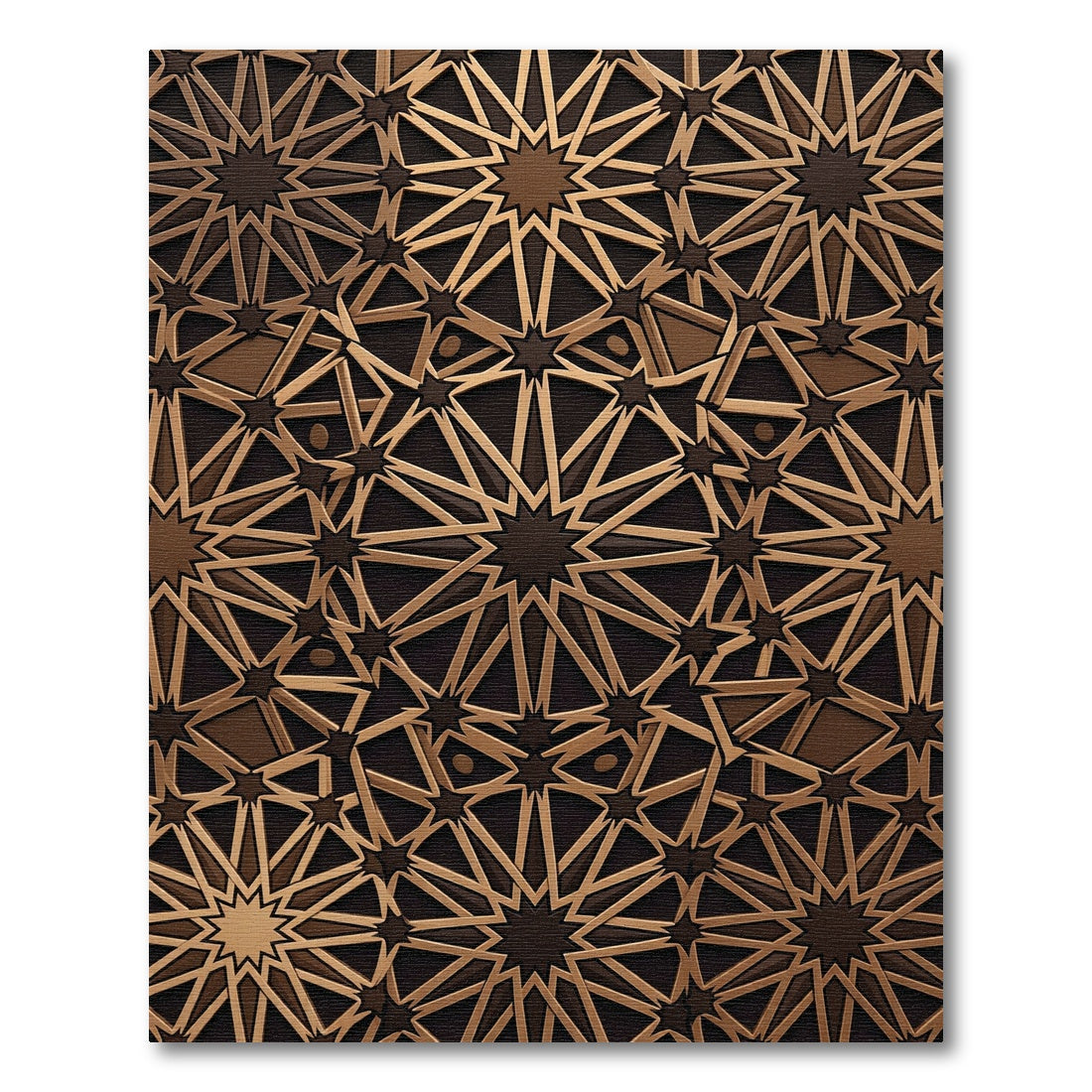 Bronze Geometric Star Medallion Rug