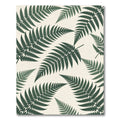 Deep Forest Green Fern Frond Pattern Rug