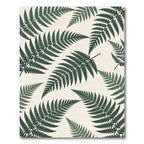 Deep Forest Green Fern Frond Pattern Rug