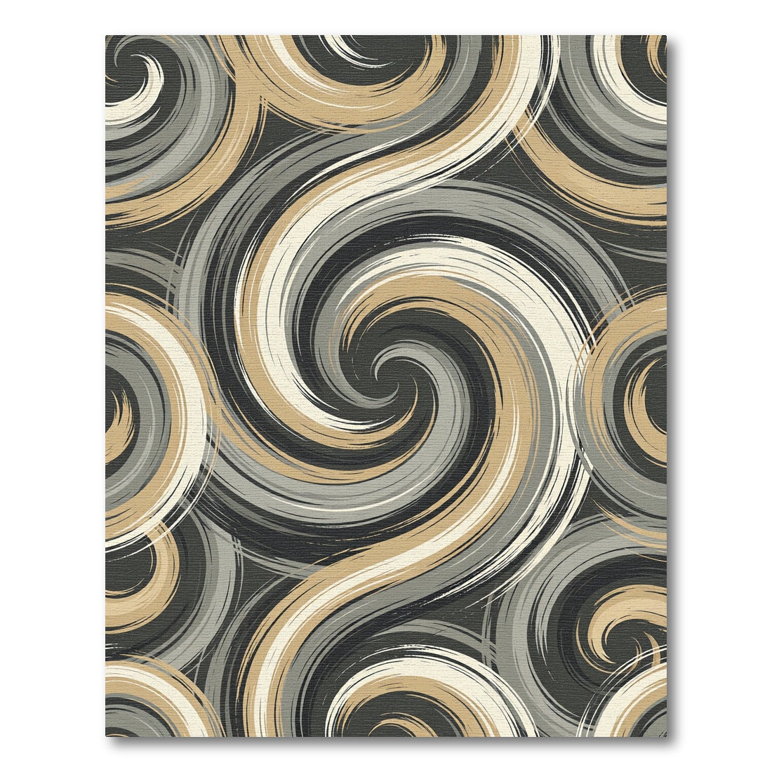 Modern Neutral Swirl Abstract Rug
