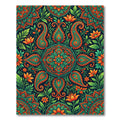 Vibrant Teal and Orange Paisley Medallion Rug