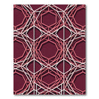 Modern Geometric Burgundy Hexagon Lattice Rug