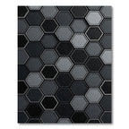 Monochromatic Hexagon Geometric Arrangement Rug