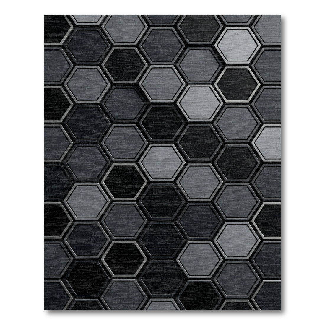 Monochromatic Hexagon Geometric Arrangement Rug