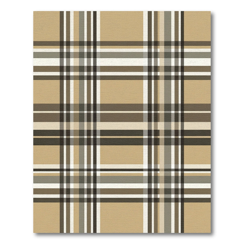 Classic Beige Tan Plaid Checkered Rug