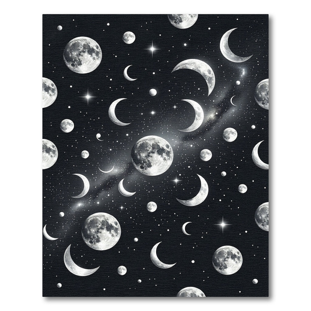 Celestial Moon Phases Starry Night Rug