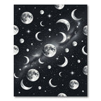 Celestial Moon Phases Starry Night Rug