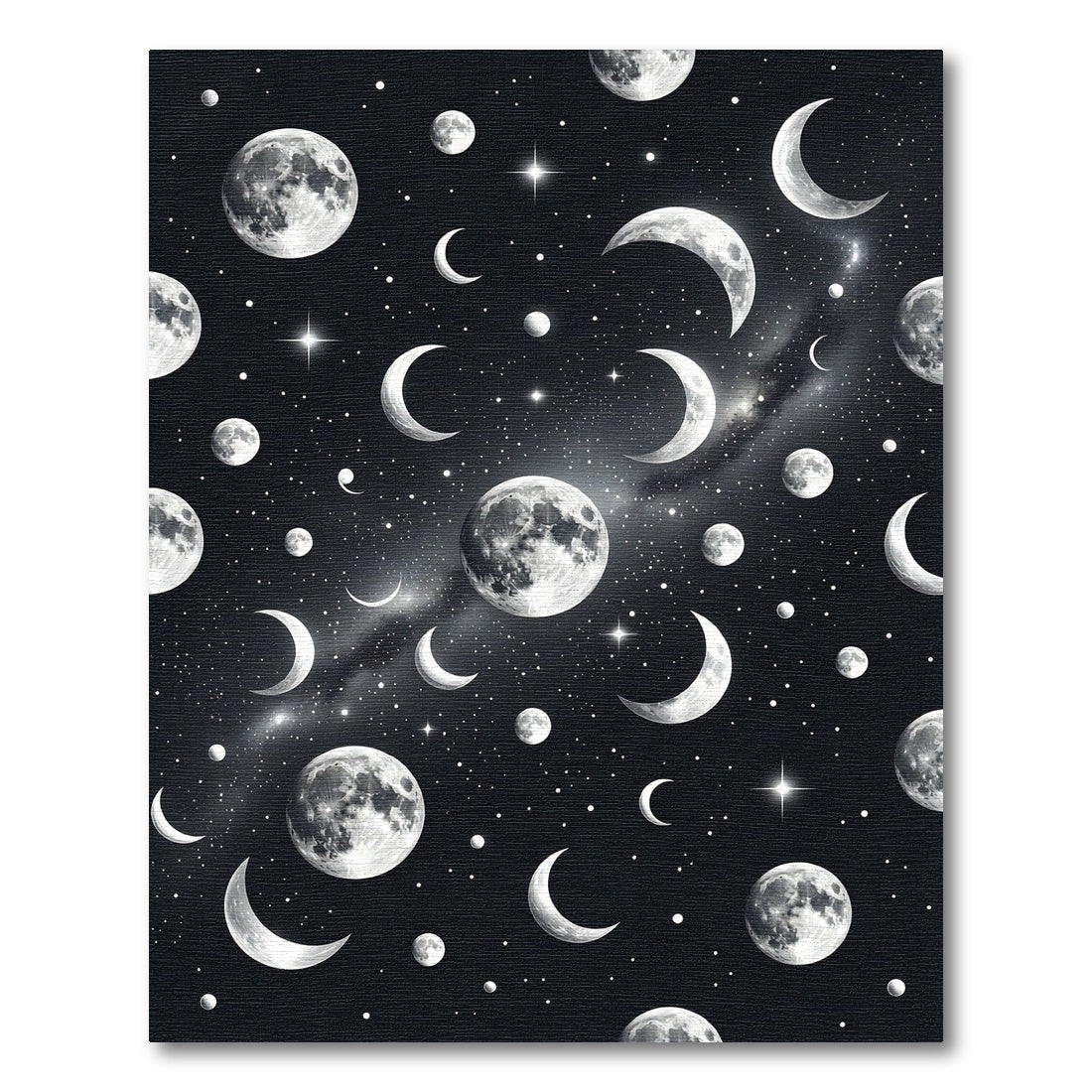 Celestial Moon Phases Starry Night Rug