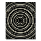 Monochrome Concentric Circles Swirl Rug