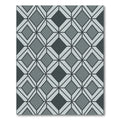 Contemporary Charcoal Slate Geometric Diamond Rug