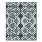 Contemporary Charcoal Slate Geometric Diamond Rug