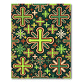 Geometric Emerald Green Cross Mosaic Rug