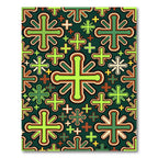 Geometric Emerald Green Cross Mosaic Rug
