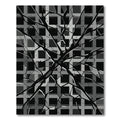 Monochromatic Abstract Shattered Geometric Grid Rug