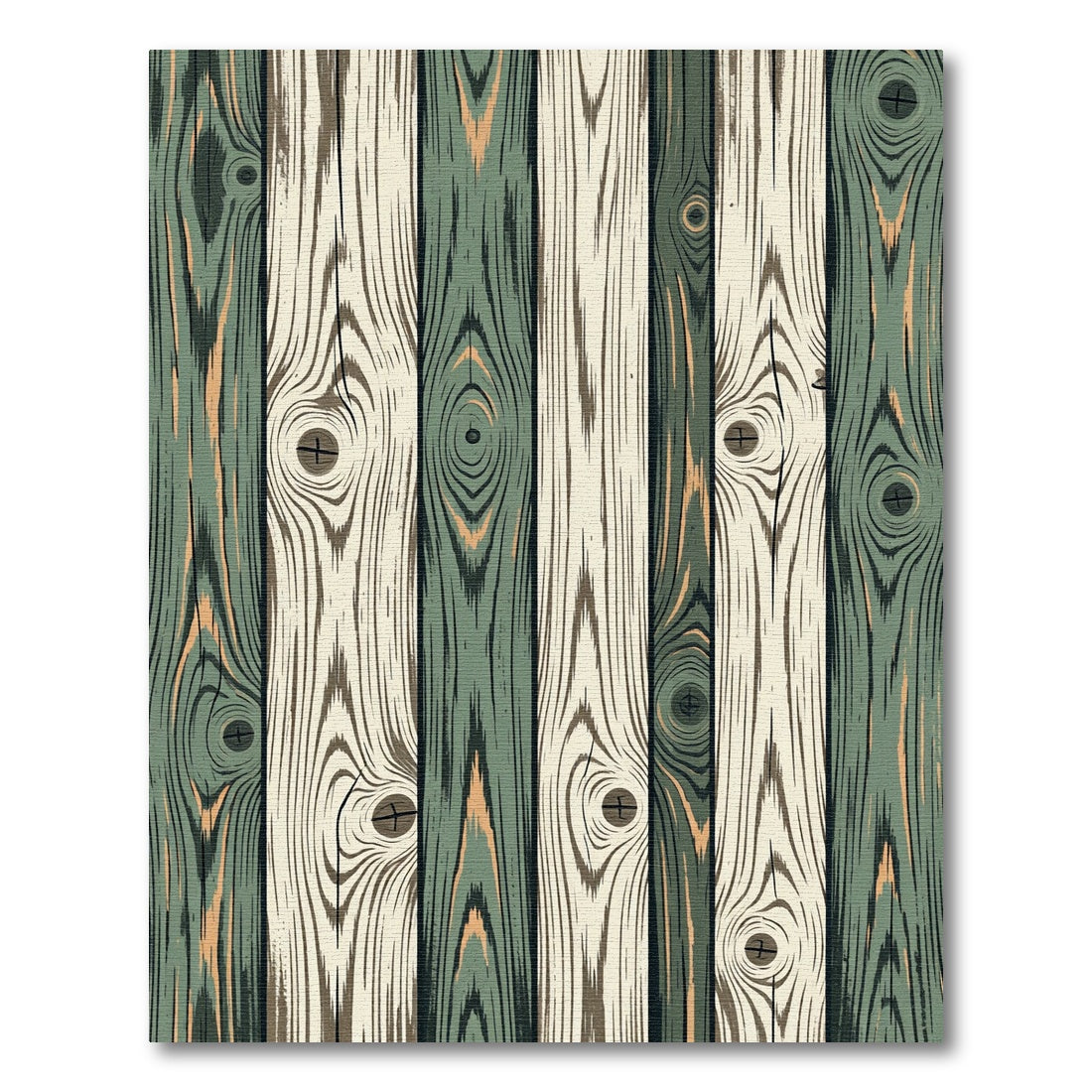 Rustic Sage and Cream Wood Grain Rug