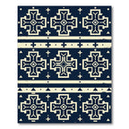 Navy Cream Geometric Southwestern Cross Rug