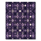 Art Deco Purple Diamond Overlay Rug