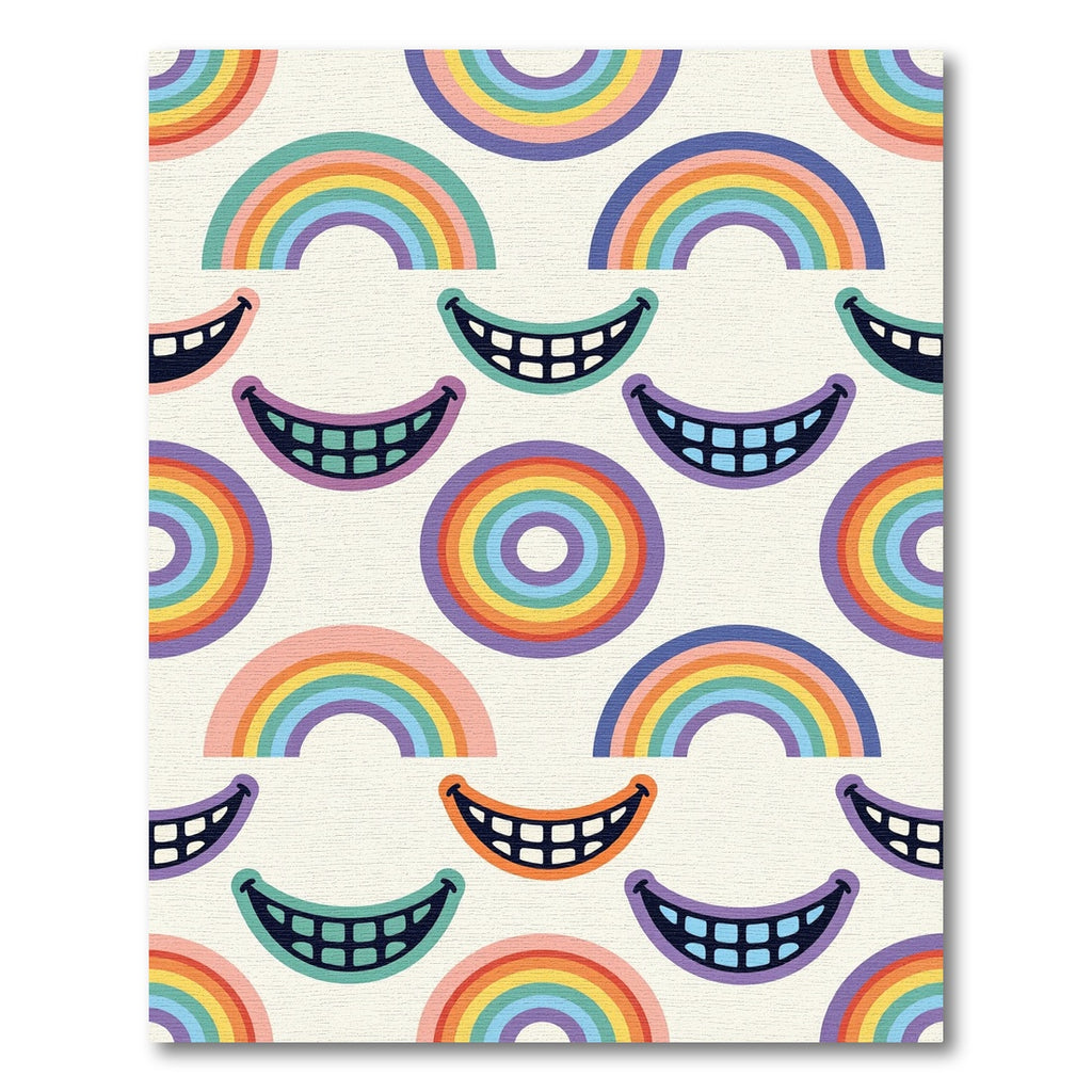 Whimsical Rainbow Smile Groovy Arc Rug