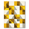 Golden Yellow Geometric Abstract Composition Rug
