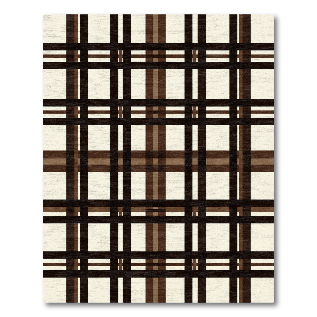 Classic Brown and Cream Tartan Grid Rug
