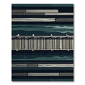 Minimalist Dark Water Wooden Pier Rug