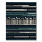 Minimalist Dark Water Wooden Pier Rug