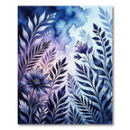 Indigo Floral Watercolor Meadow Rug