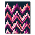 Crimson Pink Geometric Mountain Peak Rug