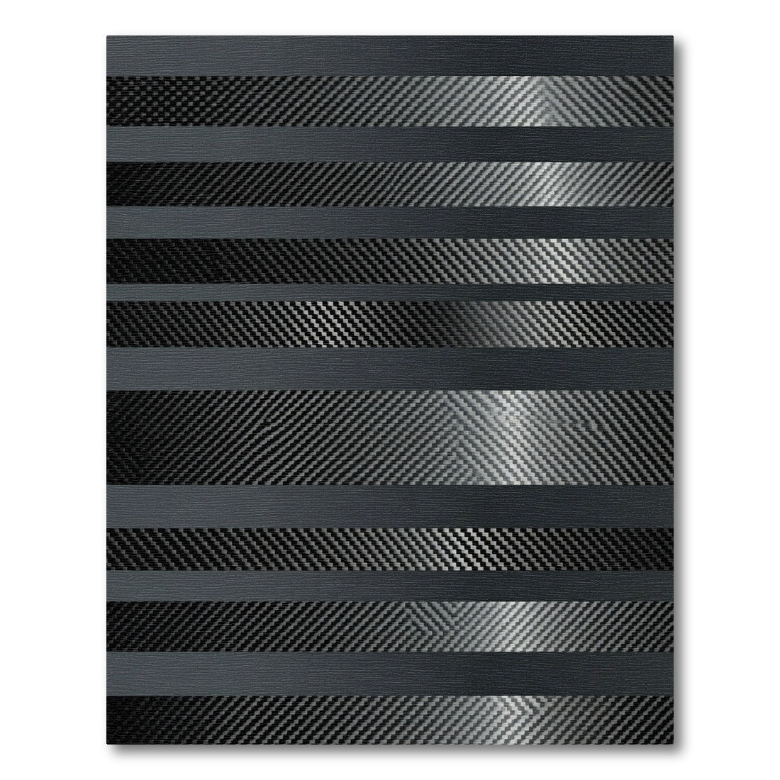 Modern Monochrome Carbon Fiber Stripe Rug