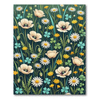 Whimsical Meadow Wildflower Field Rug