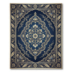 Gilded Navy Floral Frame Rug