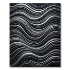 Monochrome Wavy Lines Abstract Liquid Art Rug