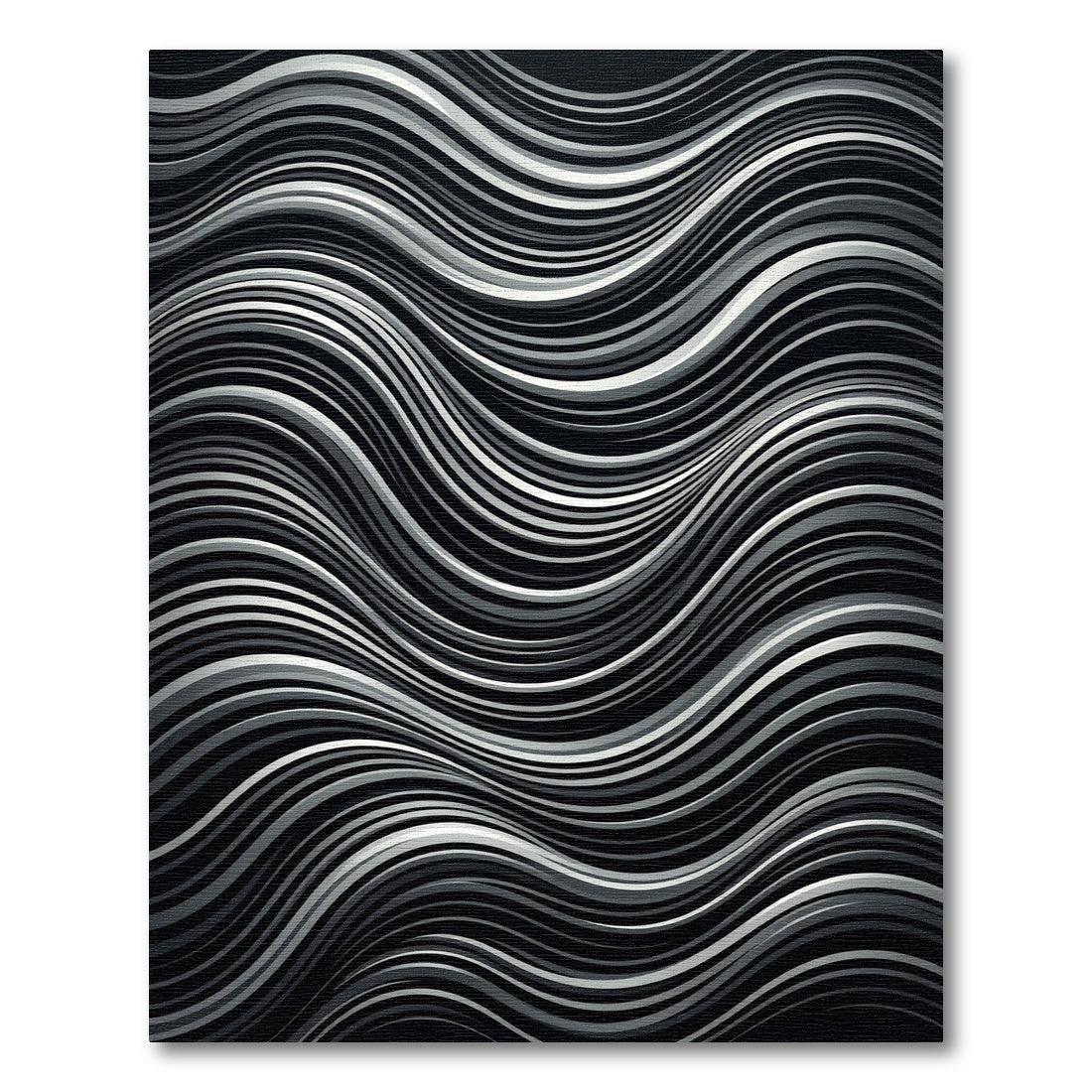 Monochrome Wavy Lines Abstract Liquid Art Rug
