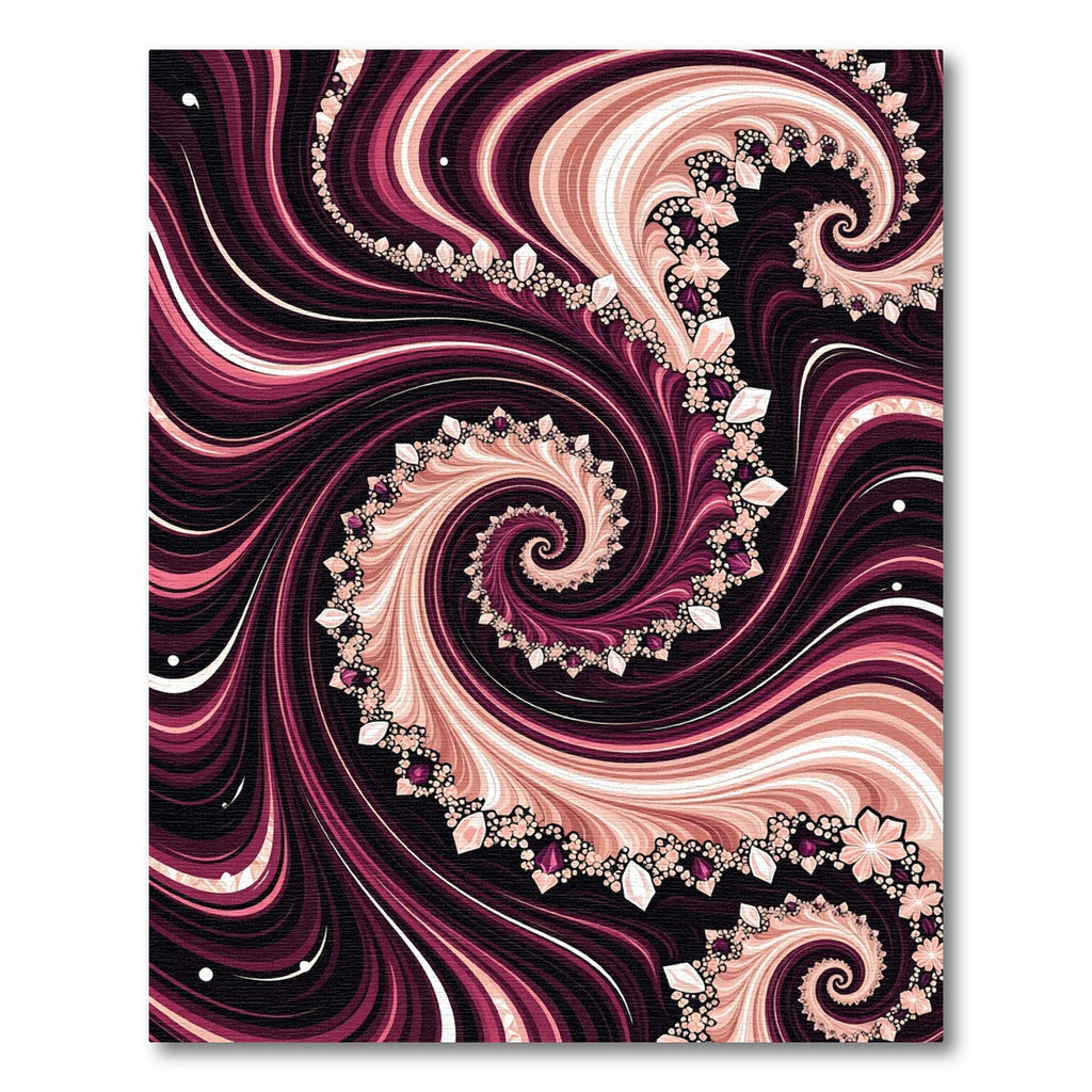 Crimson Swirl Gemstones Floral Rug