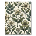 Cream Botanical Floral Sage Meadow Rug