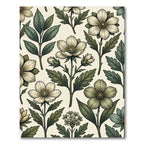 Cream Botanical Floral Sage Meadow Rug