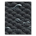 Dark Grey Fan Waves Rug
