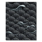 Dark Grey Fan Waves Rug