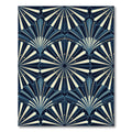 Art Deco Midnight Navy Sunburst Rug