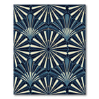 Art Deco Midnight Navy Sunburst Rug