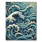 Azure Aqua Swirling Water Curl Rug