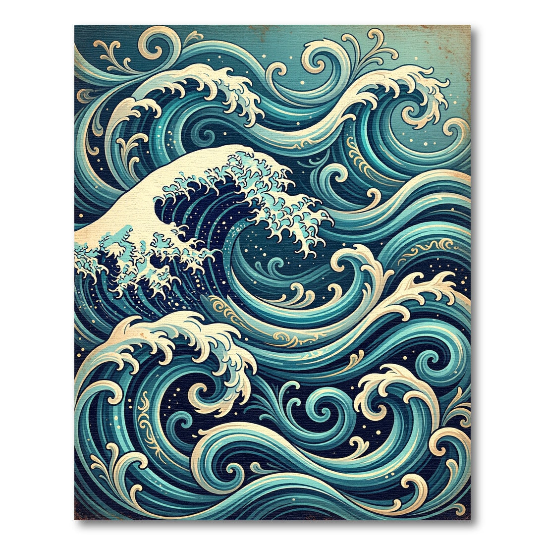 Azure Aqua Swirling Water Curl Rug