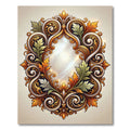 Ornate Gold and Black Acanthus Leaf Garland Rug