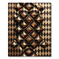 Brown Gold Dimensional Diamond Overlay Rug