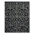 Gray Scrollwork Floral Iron Gate Rug