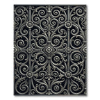 Gray Scrollwork Floral Iron Gate Rug