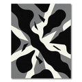 Black White Gray Abstract Shape Rug